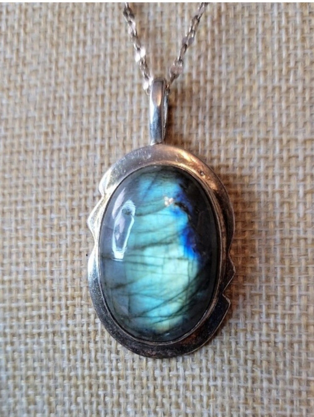 Sterling Silver Mexico Labradorite Pendant Necklace